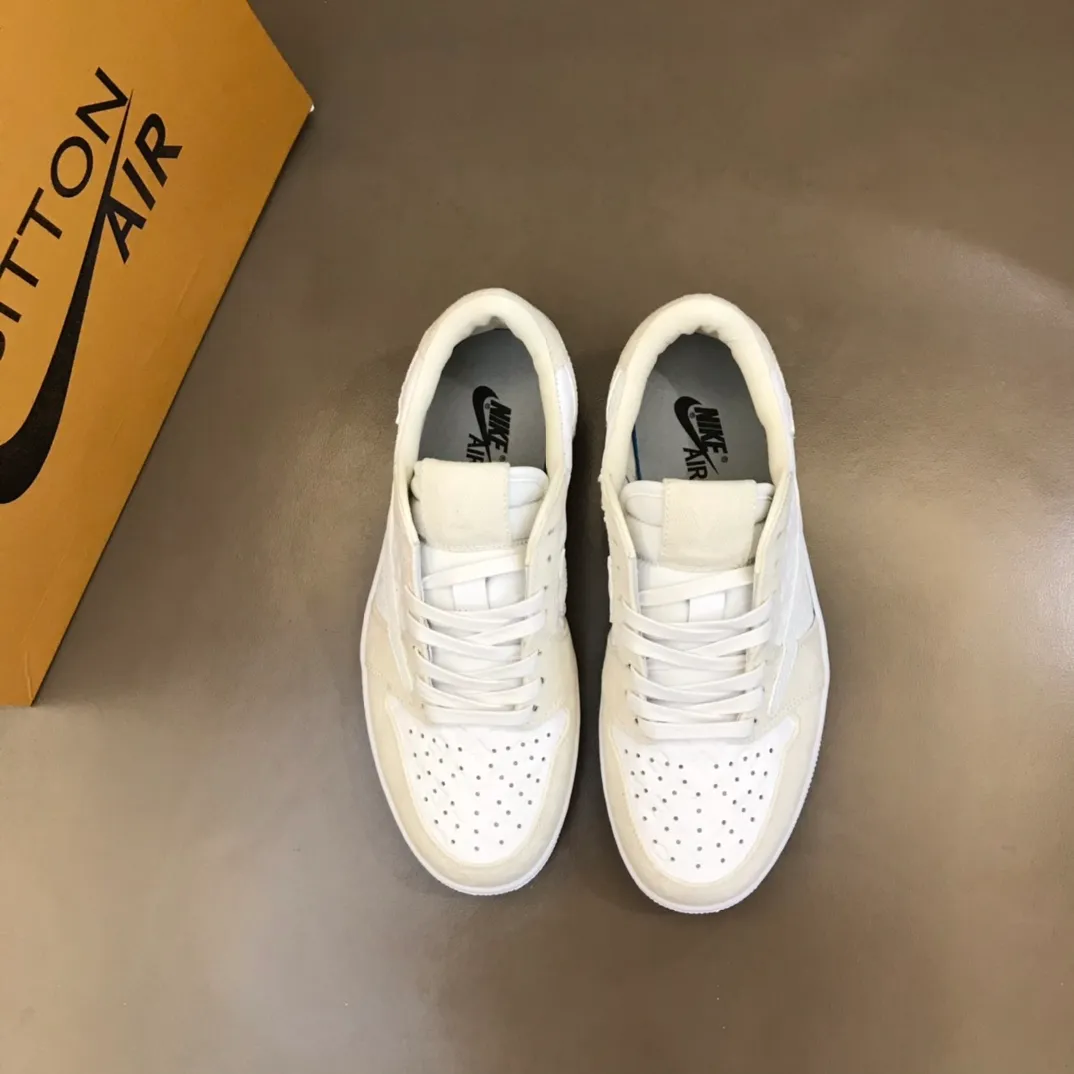 Men's shoes 💰p440 "*OUIS *UITTO* Nike" new original drawer box, co-branded low-top casual sneakers, this sneaker is completely made of denim canvas splicing leather, decorated with Louis Vuitton's iconic monogram and Damierl pattern with natural cowhide piping. The upper of this shoe combines LV’s most classic Monogram and Damier elements, giving it a sense of luxury and recognition! Size: 38-45